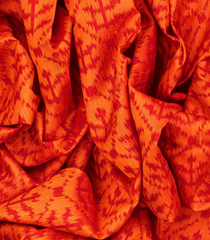 Orange Handloom Rajkot Patola Silk Saree With Floral Jaal Motifs-Orange