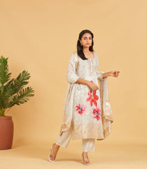 Ivory Grey Festive Kurta Set