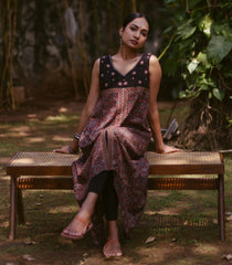 Brown Floral Printed Kurta