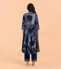 Ink Blue Abstract Printed Anarkali Set-RC5673