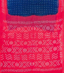 Blue Jaipur Cotton Saree With Printed Diamond Motifs-Blue