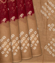 Brown Jaipur Cotton Saree With Printed Diamond Motifs-Brown