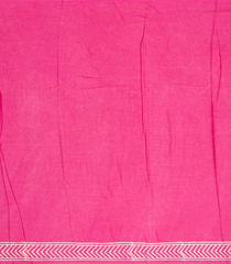 Hot Pink Woven Jaipur Cotton Saree Printed With Animal Motifs-Hot Pink