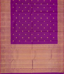 Purple Handloom Kanchipuram Silk Saree With Annam Buttas-Purple