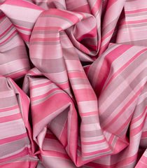 Pink Handloom Kanchipuram Silk Saree With Multi Colour Stripes-Pink