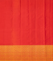 Red Handloom Kanchipuram Silk Saree With Peacock Buttas-Red