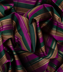 Multi Colour Handloom Kanchipuram Silk Saree With Stripes-Multi colour