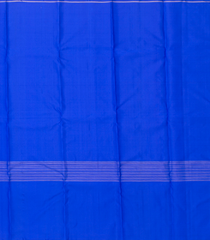 Blue Handloom Kanchipuram Silk Saree With Stripe Border-Blue