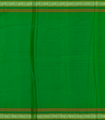 Leafy Green Handloom Kanchipuram Silk Saree With Elephant Motifs-Leaf Green