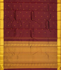 Maroon Handloom Kanchipuram Silk Saree With Zari Buttas-Maroon