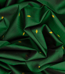 Dark Green Handloom Kanchipuram Silk Saree With Zari Buttas-Dark Green