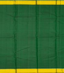 Dark Green Handloom Kanchipuram Silk Saree With Zari Buttas-Dark Green