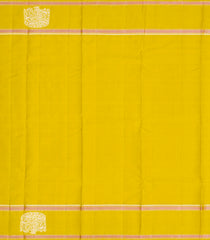 Mustard Handloom Kanchipuram Silk Saree With Veldari Stripes-Mustard