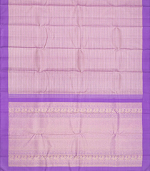 Lavender Handloom Kanchipuram Silk Saree With Zari Checks-Lavander