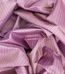 Lavender Handloom Kanchipuram Silk Saree With Zari Checks-Lavander