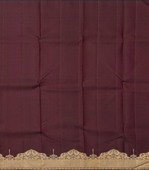 Maroon Handloom Kanchipuram Silk Saree With Meena Floral Motifs-Maroon