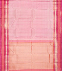 Baby Pink Handloom Kanchipuram Silk Saree With Zari Checks-Baby Pink