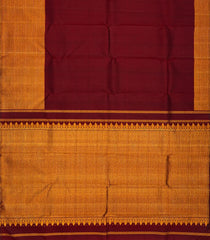 Maroon Handloom Kanchipuram Silk Saree Zari Border-Maroon