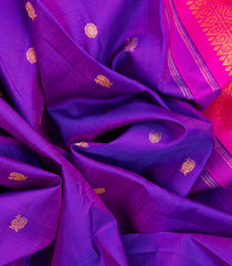 Purple Handloom Kanchipuram Silk Saree With Annam Buttas -Purple