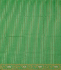 Cardamom Green Handloom Kanchipuram Silk Saree With Floral Buttas-Cardamom Green