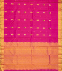 Hot Pink Handloom Kanchipuram Silk Saree With Buttas-Hot Pink