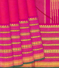 Hot Pink Handloom Kanchipuram Vairaoosi Silk Saree-Hot Pink