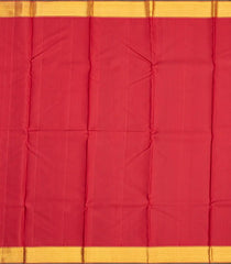 Orange Handloom Kanchipuram Silk Saree With Checks-Orange