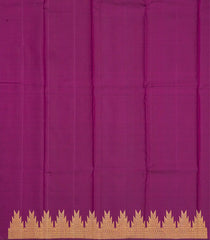 Magenta Handloom Kanchipuram Silk Saree With Temple Border-Magenta