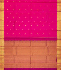 Hot Pink Handloom Kanchipuram Silk Saree With Annam Buttas-Hot Pink