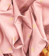 Baby Pink Handloom Kanchipuram Korvai Silk Saree With Annam Buttas-Baby Pink