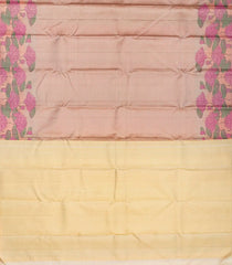 Dusty Pink Handloom Kanchipuram Silk Saree With Meena Lotus Motifs-Dusty Pink