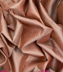 Dusty Pink Handloom Kanchipuram Silk Saree With Meena Lotus Motifs-Dusty Pink