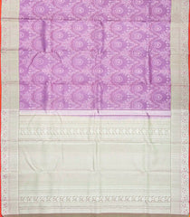 Lavender Handloom Kanchipuram Silk Saree With Floral Jaal Motifs-Lavander