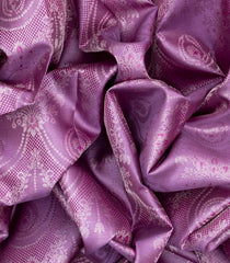 Lavender Handloom Kanchipuram Silk Saree With Floral Jaal Motifs-Lavander