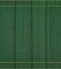 Grey Handloom Kanchipuram Silk Saree With Green Border-Grey