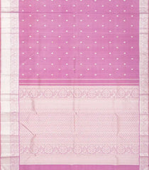 Lavender Handloom Kanchipuram Silk Saree With Floral Buttas-Lavander