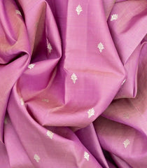 Lavender Handloom Kanchipuram Silk Saree With Floral Buttas-Lavander