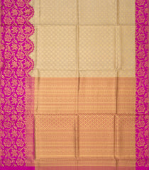 Cream Handwoven Kanchipuram Korvai Silk Saree