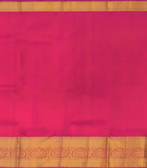 Magenta  Handwoven Kanchipuram silk Saree With Floral Motifs -Magenta