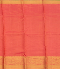 Beige Handwoven Kanchipuram Silk Saree With Vine Motifs in Evening Morning Zari Border-Beige