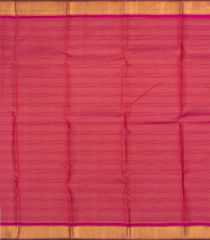 Pink Handloom Kanchipuram Vairaoosi Silk Saree With Stripes & Solid Border-Pink