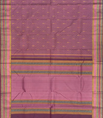 Mauve Handloom Natural Dyed Silk Saree With Jasmine Bud Motifs