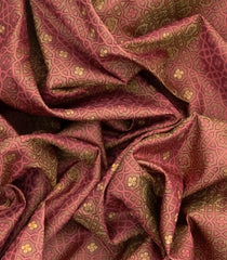 Maroon Handloom Natural Dyed Silk Saree With Kamalam Motifs