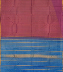 Lilac Handloom Kanchipuram Natural Dyed Rising Border Silk Saree