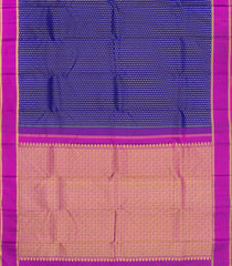 Blue Handloom Kanchipuram Silk Saree With Coin Motifs -Blue