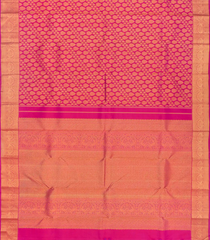 Pink Handloom Kanchipuram Silk Saree With Floral & Annam Motifs-Pink