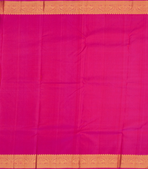 Pink Handloom Kanchipuram Silk Saree With Floral & Annam Motifs-Pink