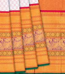 Lavender Handloom Kanchipuram Tissue Silk Saree With Rudraksham Motifs-Lavander