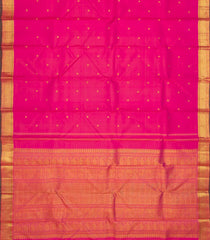 Pink Handloom Kanchipuram Silk Saree With Annam Motifs-Pink