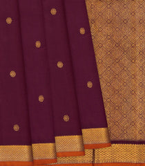 Maroon Handloom Kanchipuram Silk Saree With Kamalam Butta-Maroon